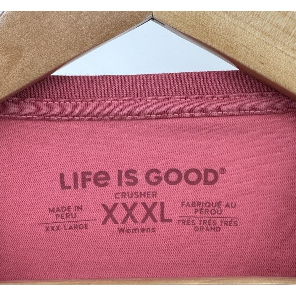 Life Is Good Shirt Women's XXXL Pink Crusher Long Sleeve Half Full Coffee Mug - Picture 5 of 10
